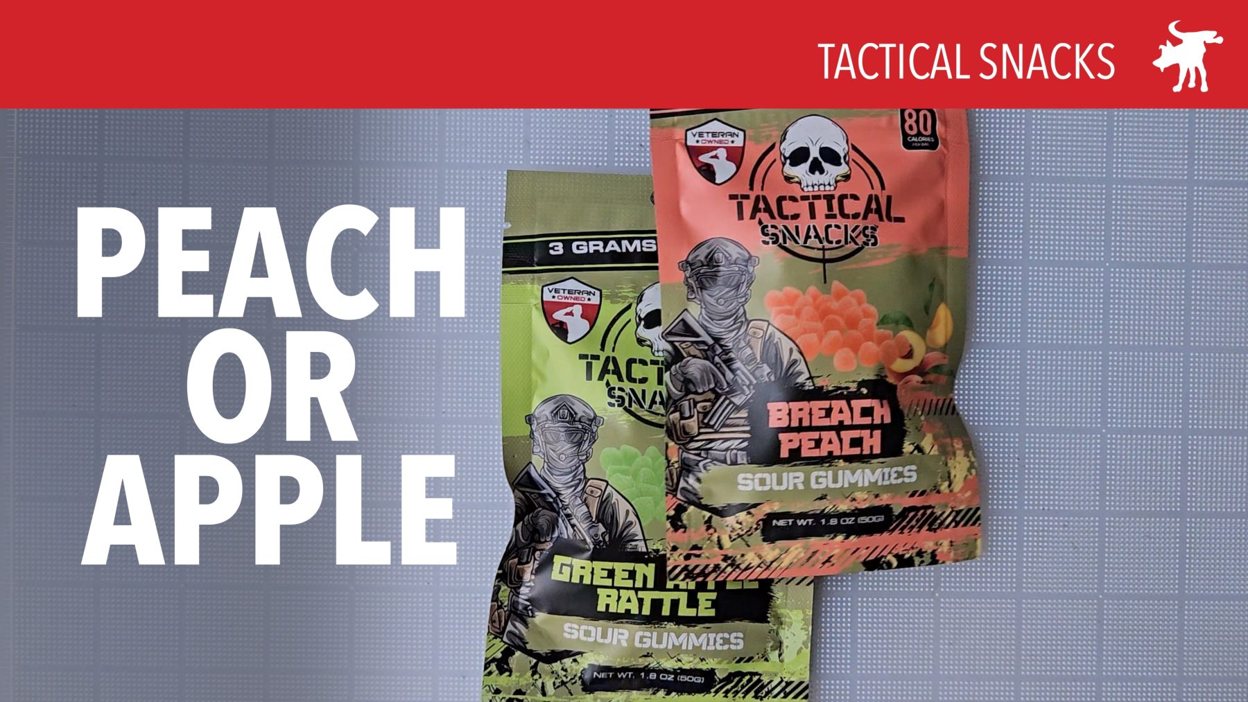 Tactical Snacks Breach Peach & Green Apple Rattle